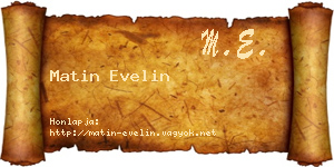Matin Evelin névjegykártya